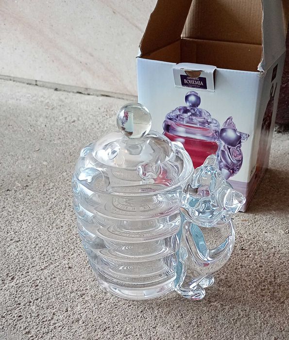 kryształowy pojemnik na miód 350 ml miodownica Nowe
