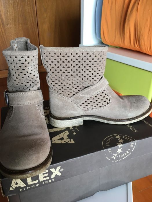 Size 35 Perforated Suede Summer Boots