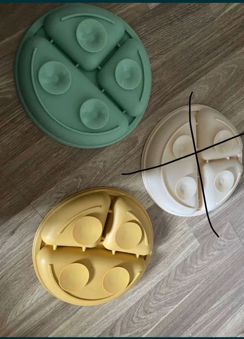 Новые силиконовые детские тарелки секционные присоска дитячий посуд