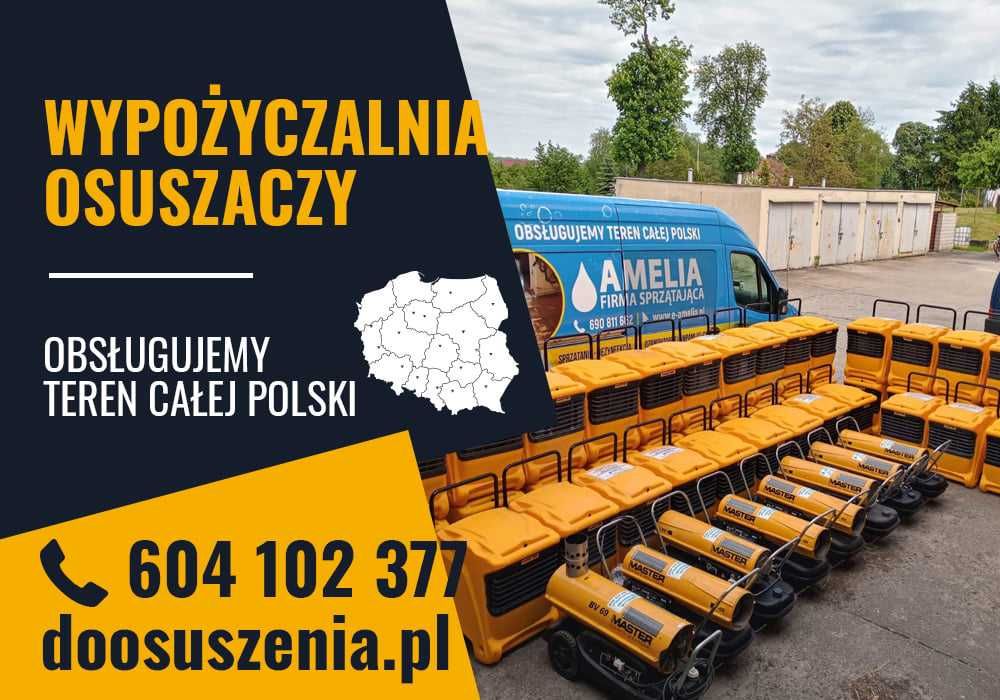 WYNAJEM Osuszacz powietrza Osuszanie po tynkach wylewkach zalaniu