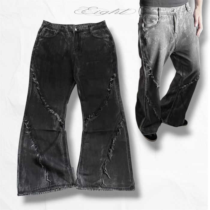 Flared Distressed Jeans Bootcut Архив Джинси Буткат Фларед Клеш Кльош Archive Racer Balenci Washed Baggy Винтаж Джинсы Erd Black