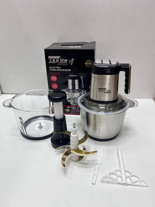 МОЩНЫЙ! Кухонный комбайн 3000Вт, измельчитель, мясорубка, блендер