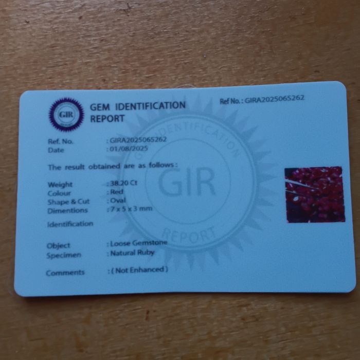 Anel em Prata 925 com Rubi 7x5 Certificado