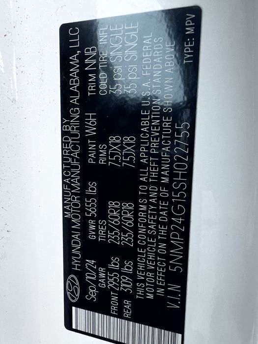 Hyundai Santa FE 2024 VIN 5NMP24G15SH022755 фото оголошення 6 з 23