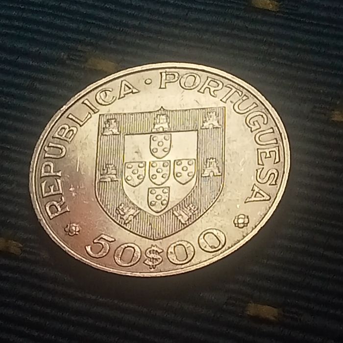 moeda 50.00 escudos prata marchal carmona