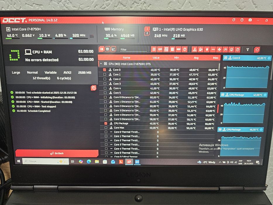 Ноутбук Lenovo Legion Y730-15ICH (I7-8750H,GTX1050Ti,16Gb,256+1Tb)