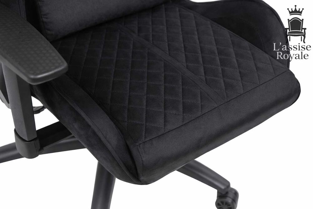 Fotel Gamingowy Welurowy Obrotowy Regulowany Ergonom Krzesło Gracza