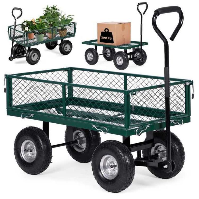 NOWY Wózek Transportowy Ogrodowy Taczka Przyczepka z rączką 200KG