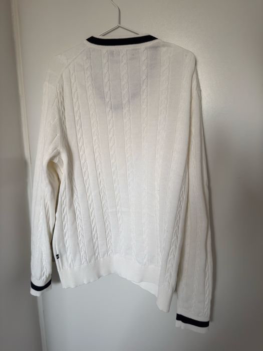 Sweter Nautica biały L cable knit jak nowy