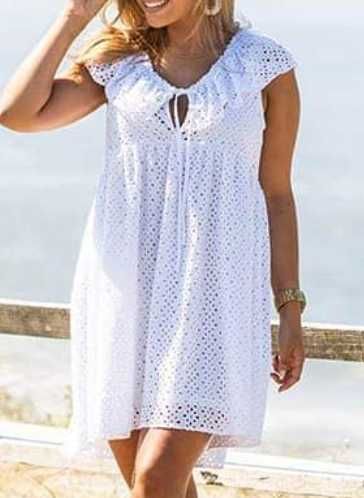 Vestido Quadrelli em branco bordado inglês (NOVO POR ESTREAR) 11