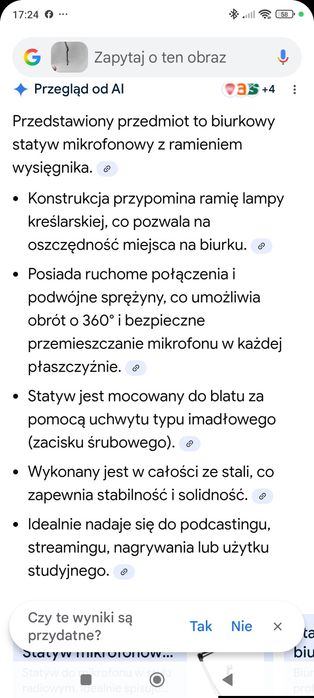 Nowy statyw mikrofonowy biurkowy