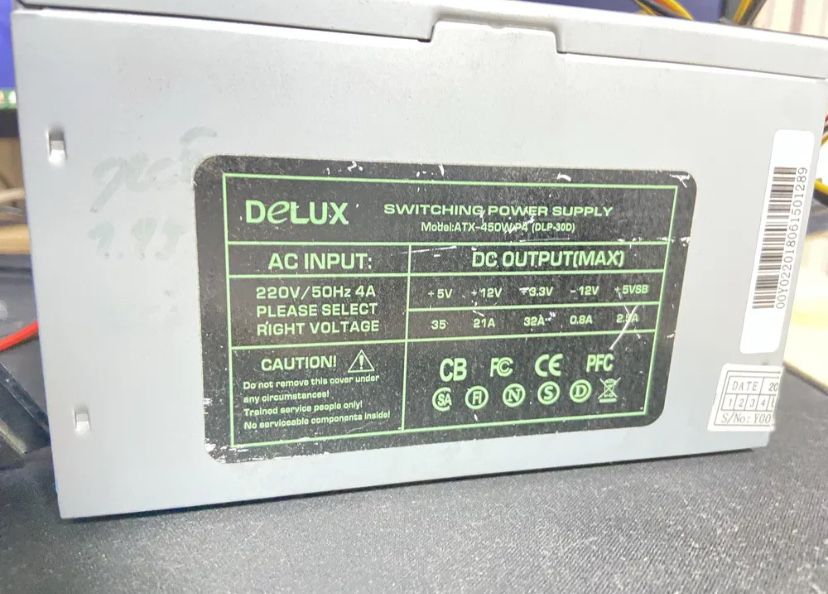 Блок живлення Delux ATX-450W P4