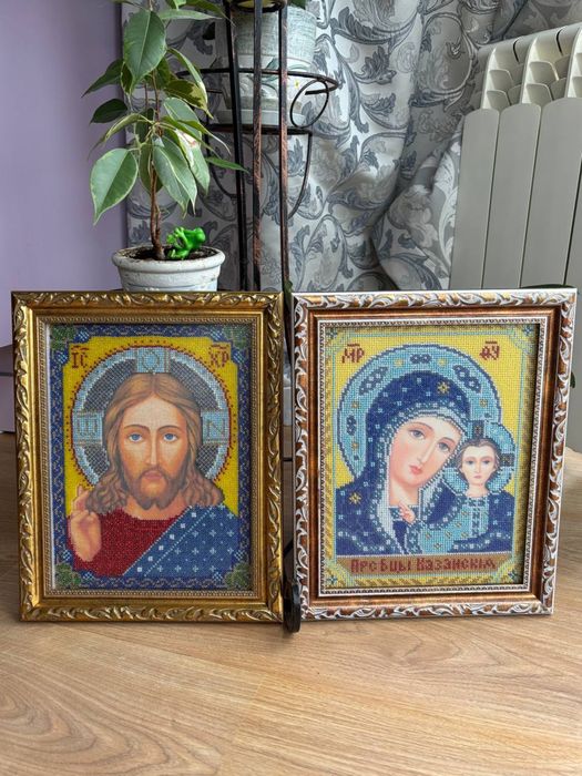 ікона вишета бісером, икона, картина, бисер, бісер