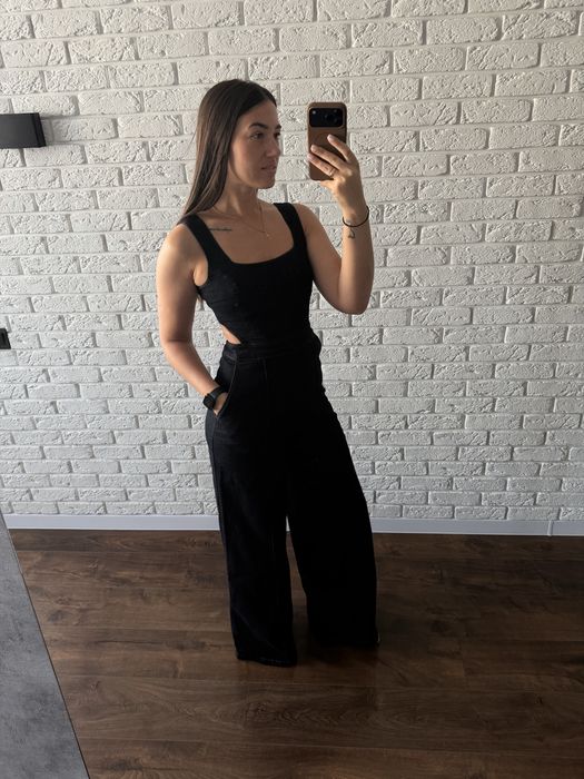 Жіночий джинсовий комбінезон Reiss Dionna Wide-Leg Cut-Out