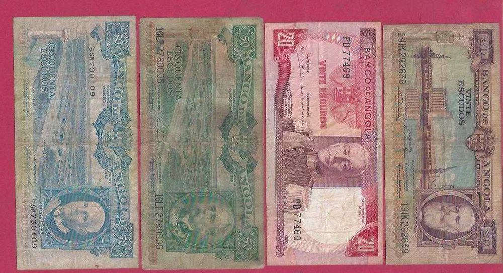 Notas de Ex-Colonia Angola 6 Diferentes de 20 e 50 Escudos