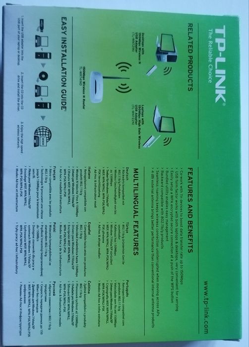 TP-Link TL-WN722N (802.11 b/g/n 150Mb/s


TP-Link TL-WN722N (802.11