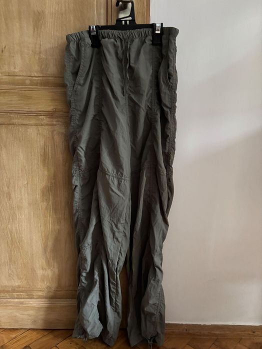 Spodnie H&M na lato lekkie przewiewne khaki cargo dres