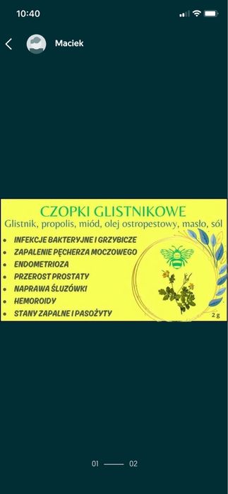 Czopki ziołowo propolisowe 2 ml x 20 szt.