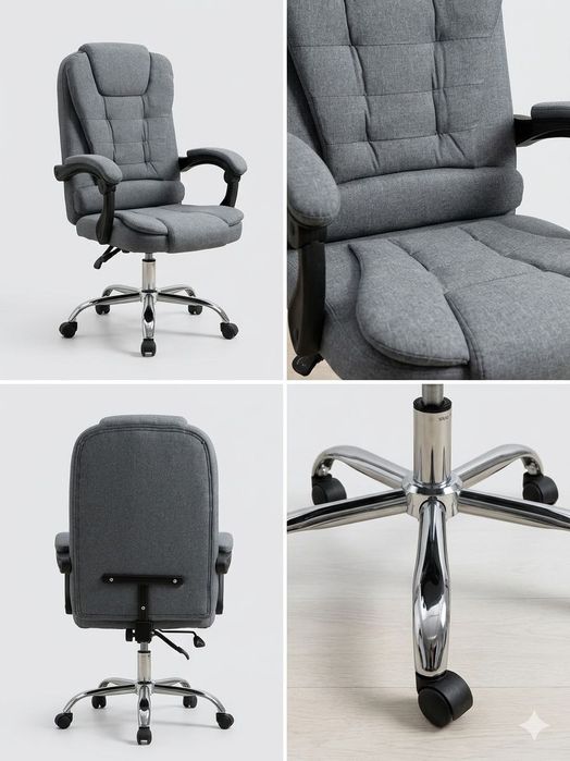 Cadeira de Escritório / Presidente Ergonómica (Cinzento) – Leiria