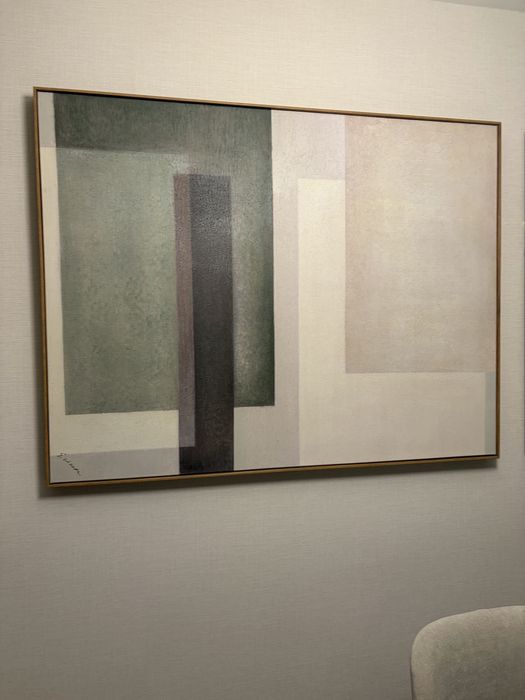 Quadros de sala em tons verde e bege