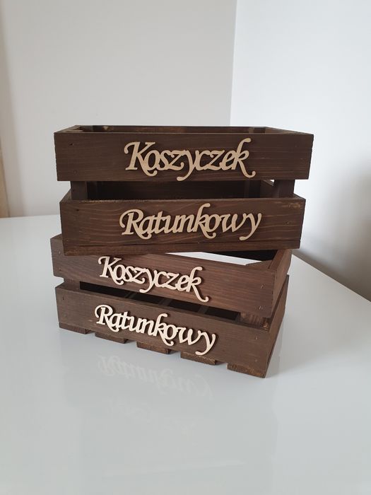 2 koszyczki ratunkowe, drewniane