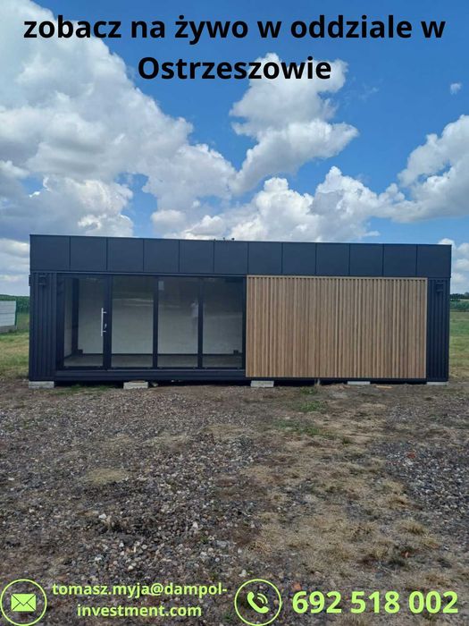 Nowy pawilon/kontener 9x3 z WC aneksem klimatyzacją – dostępny od ręki