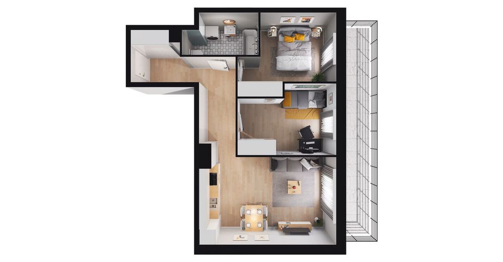 3-pokojowe mieszkanie 51m2 + balkon Bez Prowizji