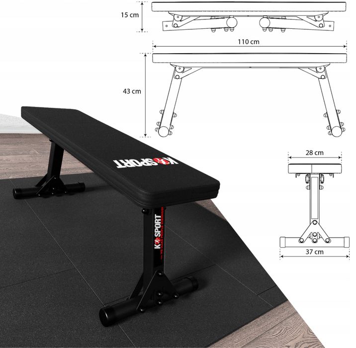 Ławeczka Ławka Treningowa do Ćwiczeń Prosta Płaska Składana Prezent