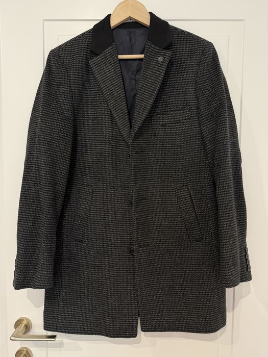 Чоловіче класичне пальто West-Fashion (Розмір S / 44-46) графітове( в клітинку)