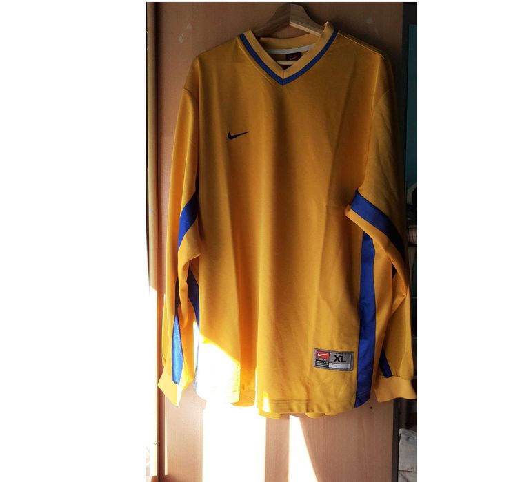 Camisola manga comprida Amarela e azul Nike template 1990's Football Tshirt Jersey XL