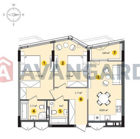 2-rooms apartment apartment by the address st. Ul Berkovetskaya (area 74 m²) - Atlanta.ua - photo 14