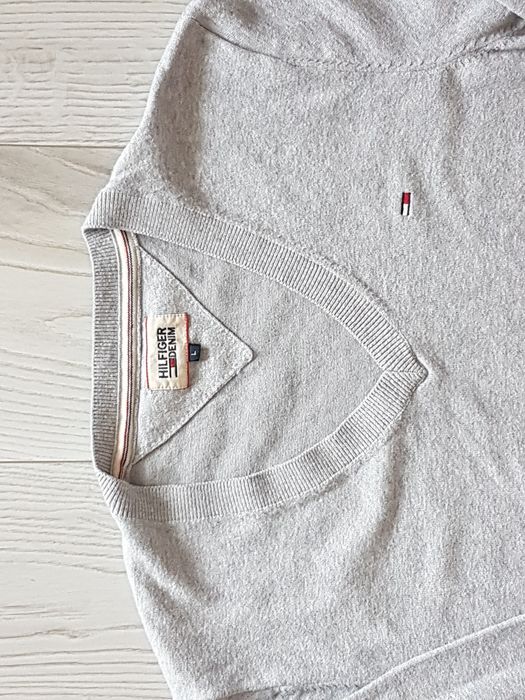 Sweter jak nowy Tommy Hilfiger jasnoszary, r. L