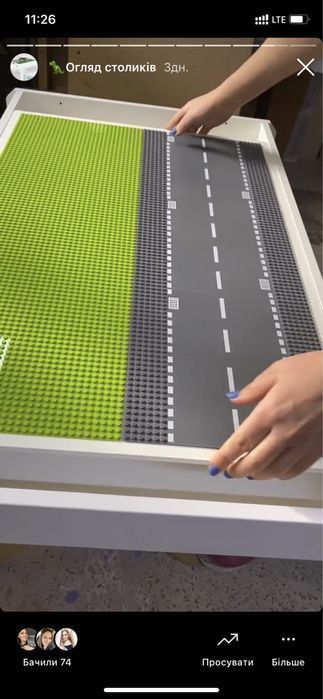 Дитячий розвиваючий ігровий столик лего lego меблі в садочок стільчик