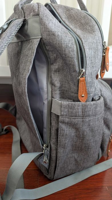 Mala para fraldas com bolsos térmicos para biberões e estojo para chupetas