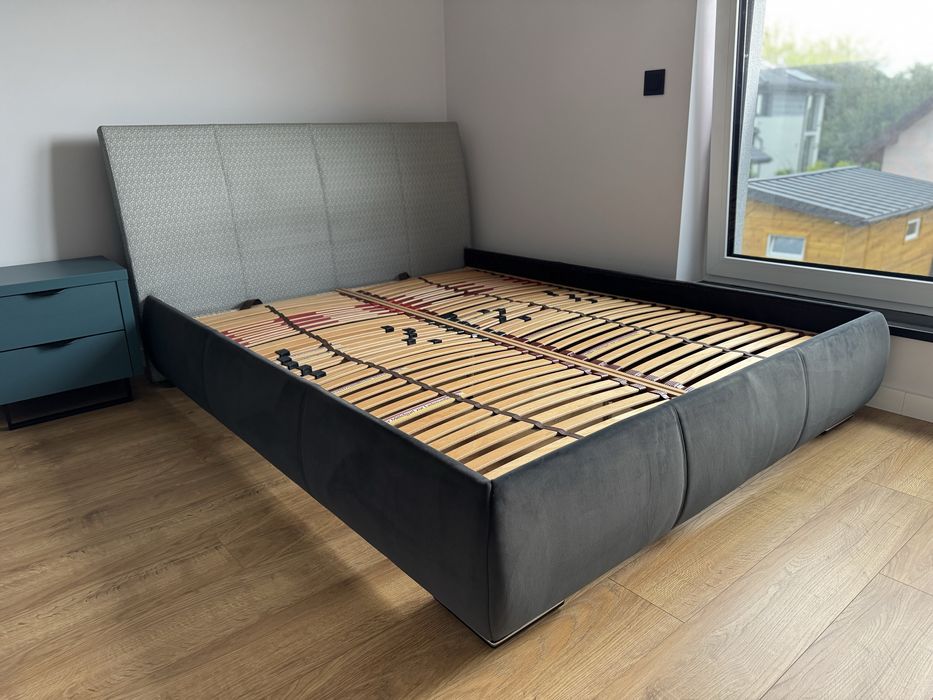 Łóżko 160x200, tapicerowane, regulacja twardości stelaża