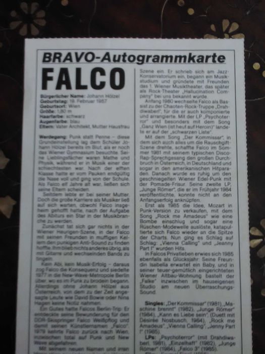 Postal bravo, Falco, raro