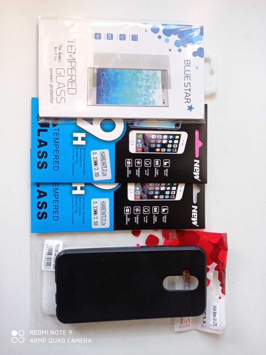 Capa Carbono + Vidros Temperados Huawei Mate 20 lite