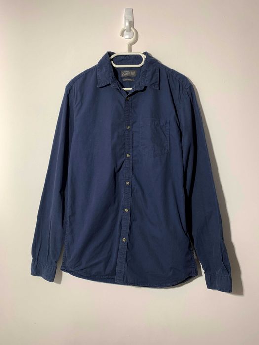 oryginalna męska koszula chłopięca granat S Jack&Jones bawełna basic