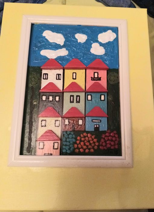 Quadro tela e madeira