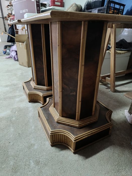 Dois pilares antigos madeira 72cm x 54cm x 54cm