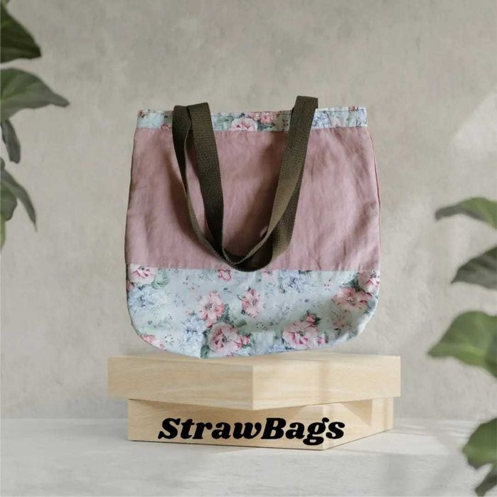 Saco de Tecido Rosa Florido