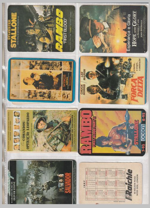 Coleção de 12 + 22 calendários tema cinema e Guerra