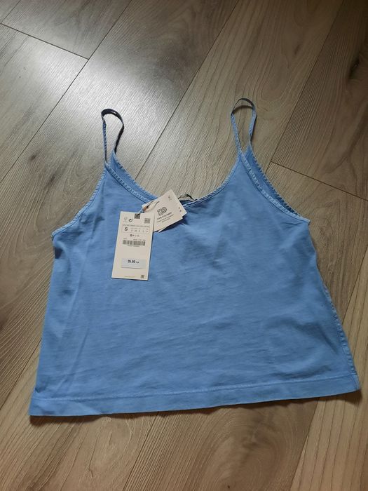 Zestaw topów basic zara bluzka crop top podkoszulka XS S 34 36
