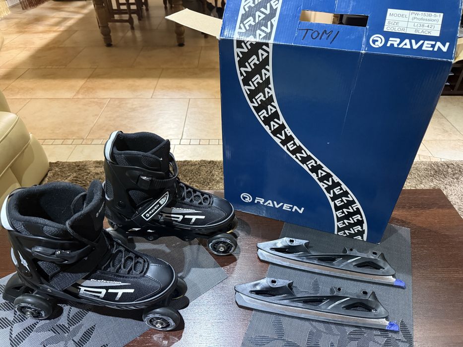 Rolki Łyżwy Wrotki 4w1 Regulowane RAVEN Profession L(38-42)- JAK NOWE!