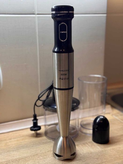 Блендер з 4 насадками і чашею 600мл Sokany 800 Вт на подарунок до свят