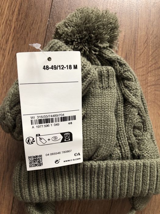 Nowa czapka i rekawiczki C&A 48-49 (12-18 mies)