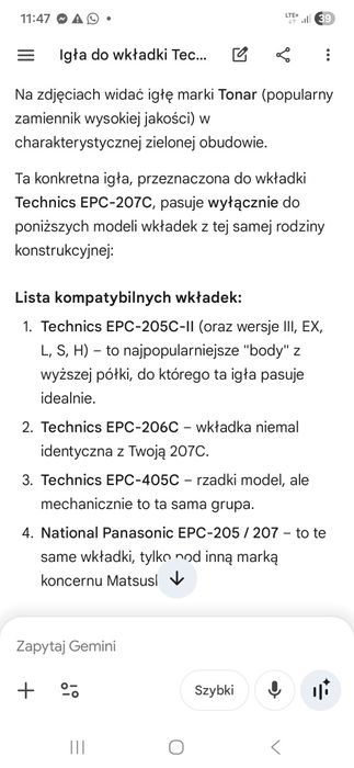 Igła Eliptyczna Technics 270C