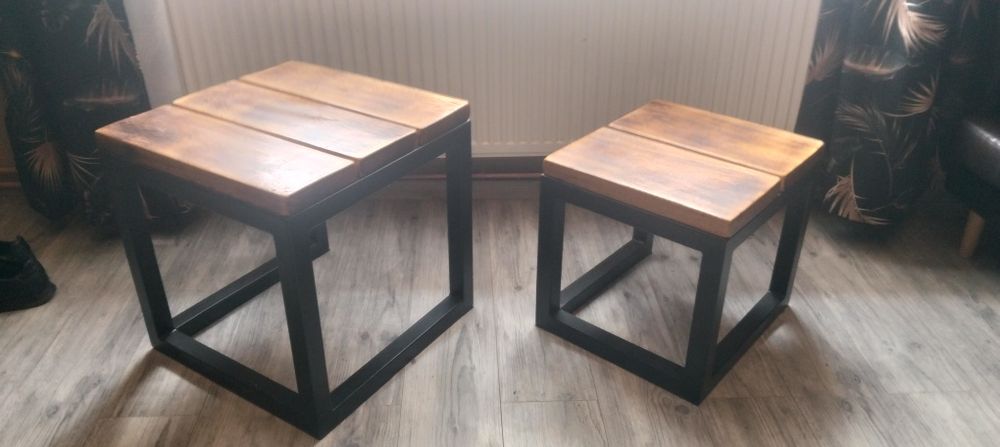 Stoliki loft opalany dąb