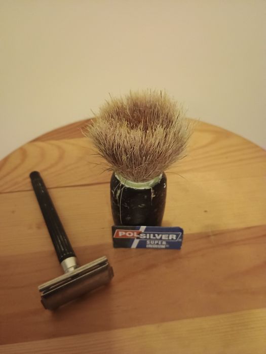 Zestaw pędzel i maszynka do golenia Old vintage