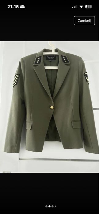 Balmain khaki zakiet militarny damska marynarka
